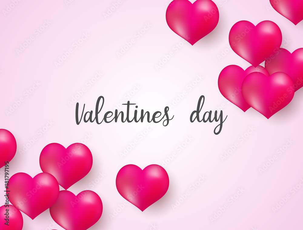 Valentines day background with balloons heart