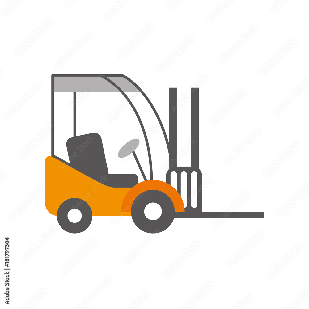 forklift delivery truck cargo vehicle vector illustration