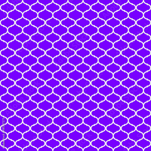 Abstract vector seamless pattern with elegant forms on purple background. Flat illustration of shapes. Color image with geometric figures. Hipster filing. Beautiful composition. Cute print.