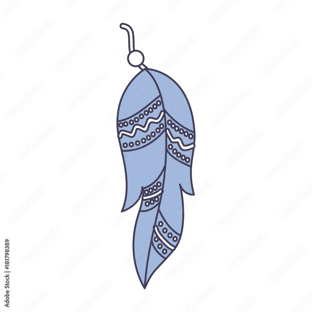 Boho style decorative feather vector illustration design Boho style decorative feather vector illustration design