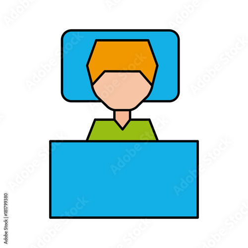 Sleeping man avatar icon vector illustration design