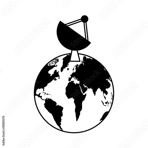 artificial satellite on planet earth vector illustration design photo