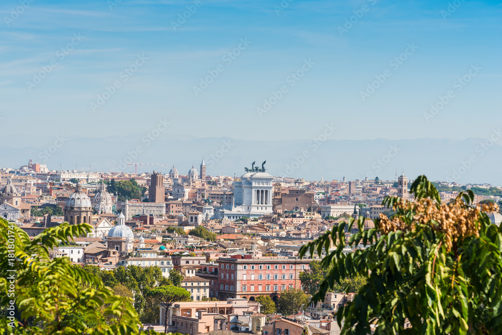 Panoramic view of Rome on a sunny day
