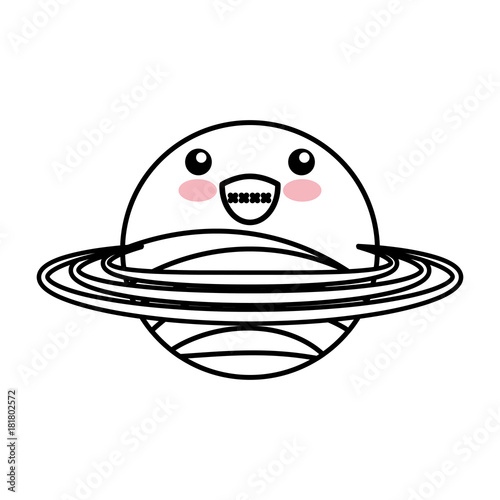 saturn planet comic character vector illustration design