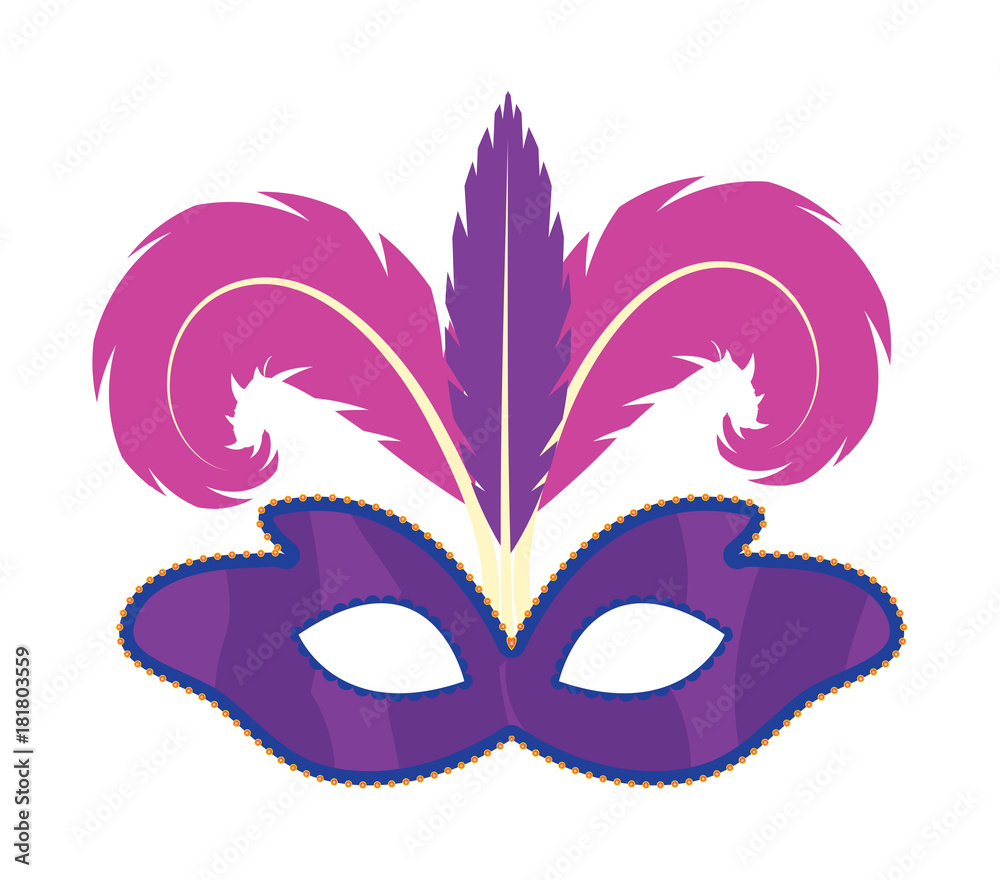 Carnival mask icon, flat, cartoon style. Masquerade, holiday party concept. Isolated on white background. Vector illustration Carnival mask icon, flat, cartoon style. Masquerade, holiday party concept. Isolated on white background. Vector illustration
