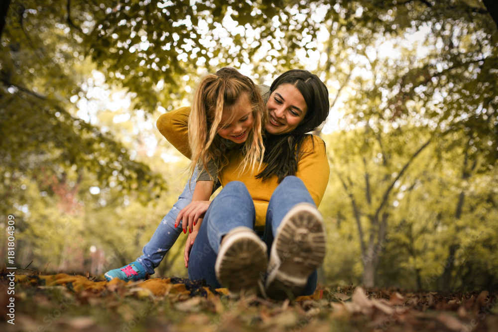 Mother and daughter share love. Mother and daughter share love.