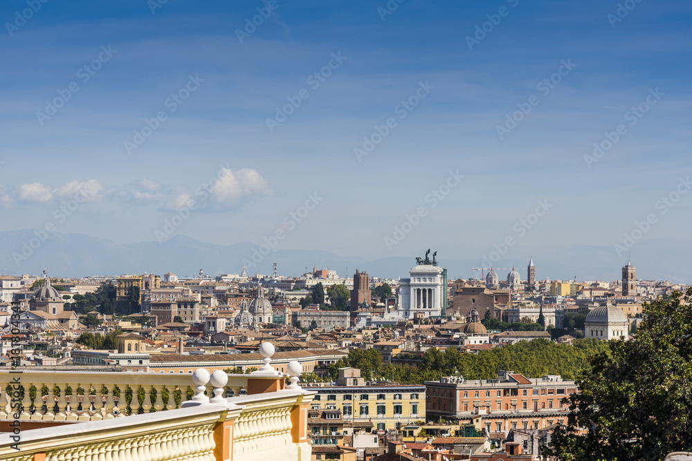 Panoramic view of Rome on a sunny day