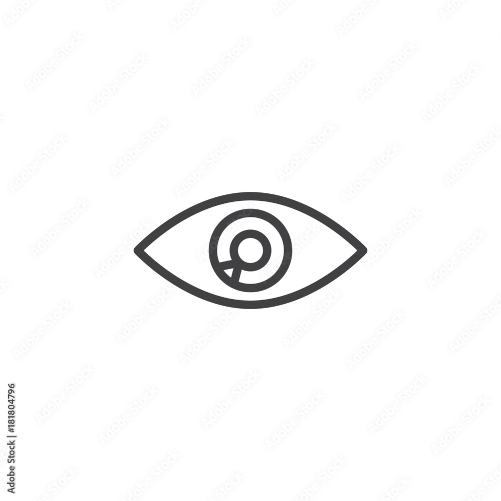 Eye line icon, outline vector sign, linear style pictogram isolated on white. Vision symbol, logo illustration. Editable stroke Eye line icon, outline vector sign, linear style pictogram isolated on white. Vision symbol, logo illustration. Editable stroke