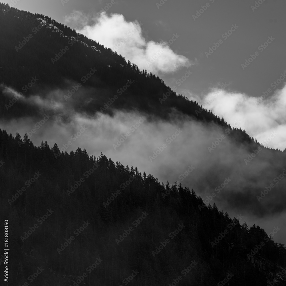 Fog over mountain, Whistler, British Columbia, Canada Fog over mountain, Whistler, British Columbia, Canada