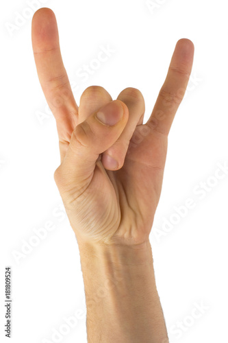 hand sign isolated on white background
