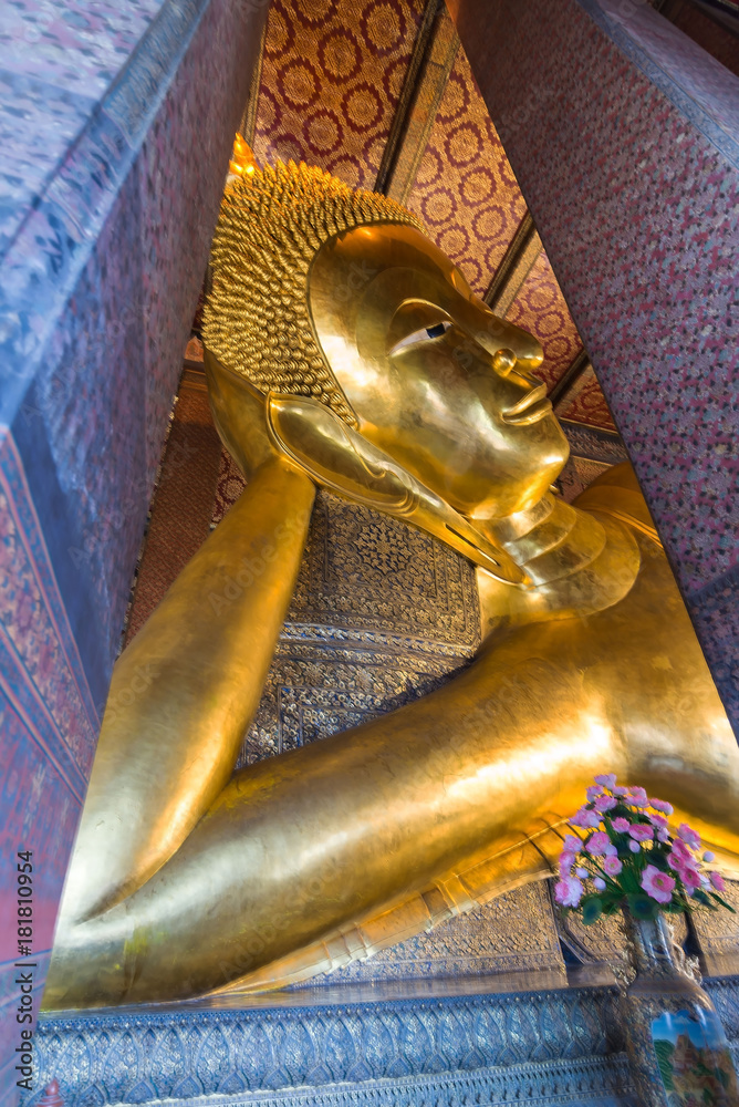 The Reclining Buddha Temple /The Temple of The Reclining ,wat pho temple in bangkok, thailand