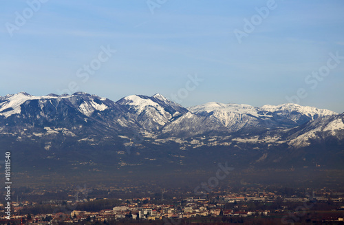 Mountains range with snow in Italy