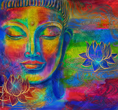 head of Buddha watercolor