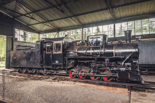 Beautiful Old Steam Locomotive Standing in the Depo