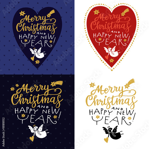 Set of Festive Christmas typographic