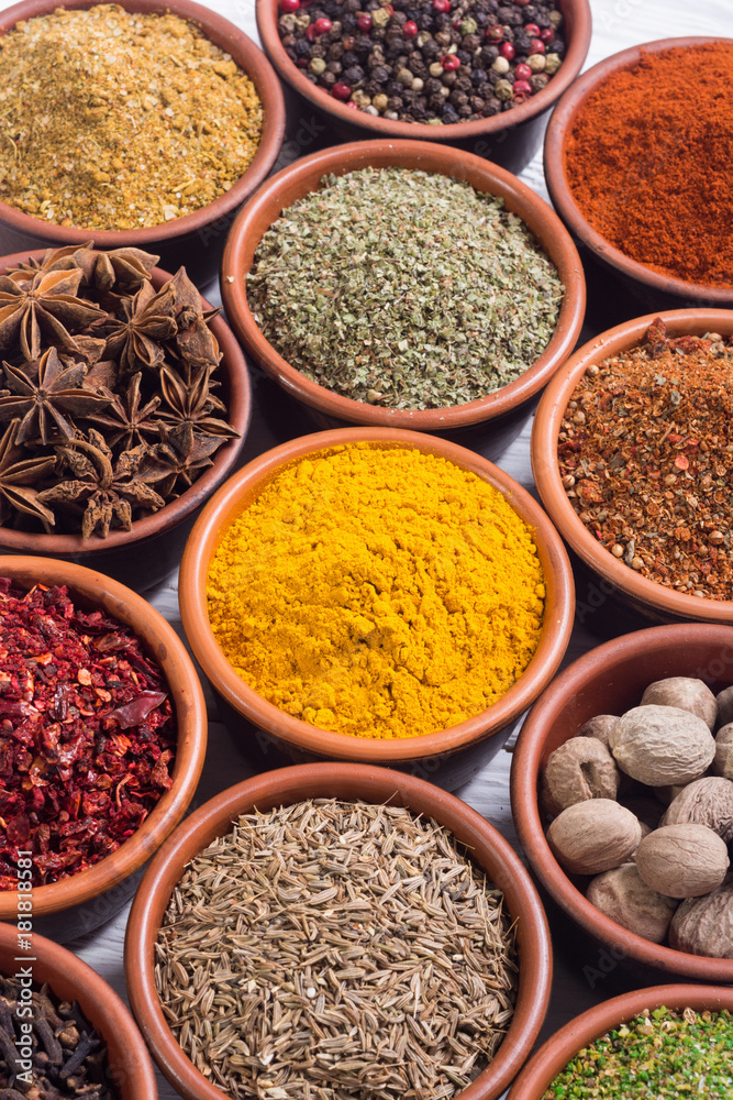 Colection of indian spices