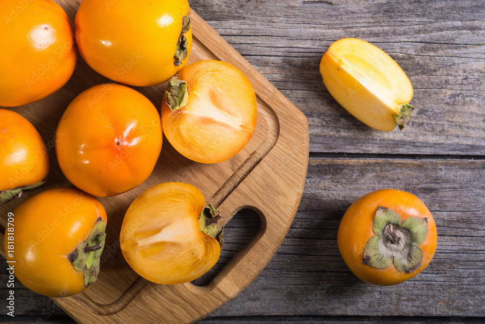 Delicious ripe persimmon fruit