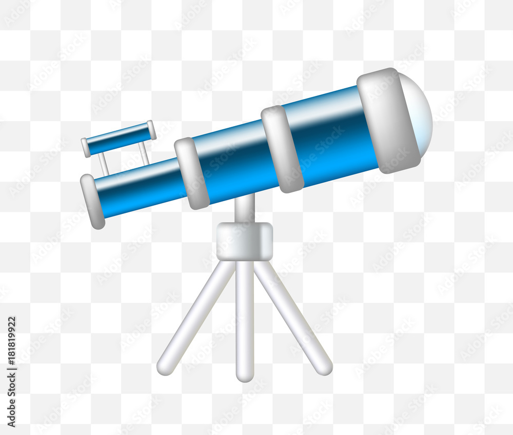 Cute Telescope Icon on Transparent Background . Isolated Vector Illustration Cute Telescope Icon on Transparent Background . Isolated Vector Illustration