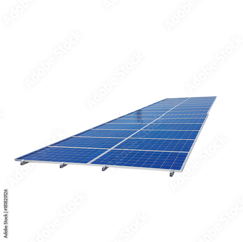 Solar Panels isolated in white background for solar energy concept images.