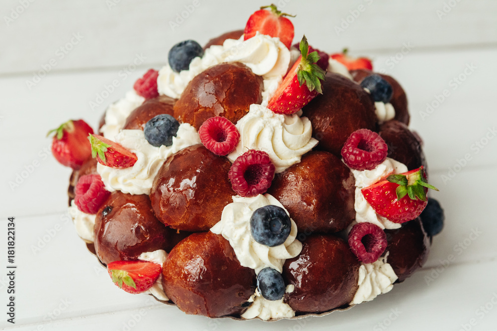 beautiful cake with cream and fruits beautiful cake with cream and fruits