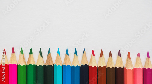 Colored pencils. Abstract colored background. 