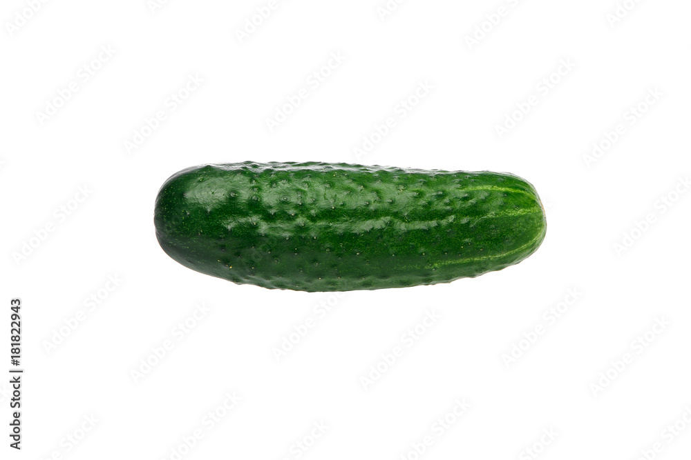 green cucumber on white background, isolate.