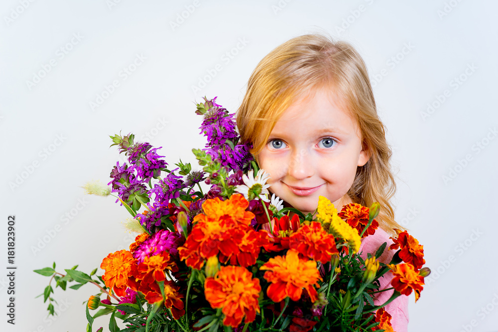 Little girl with flowers Little girl with flowers