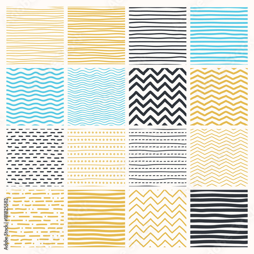 Collection of hand draw vector patterns.
