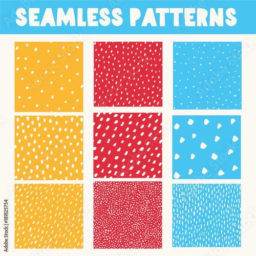 Billede på lærred Collection of Hand Drawn vector textures