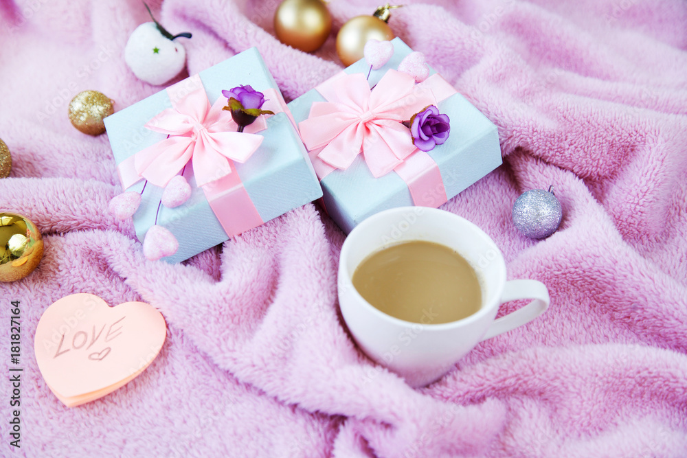 Christmas gift box with on background Christmas gift box with on background