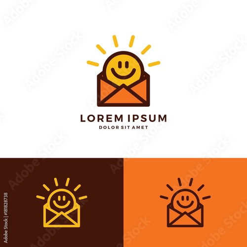 smile morning mail message messaging app sun logo vector icon download