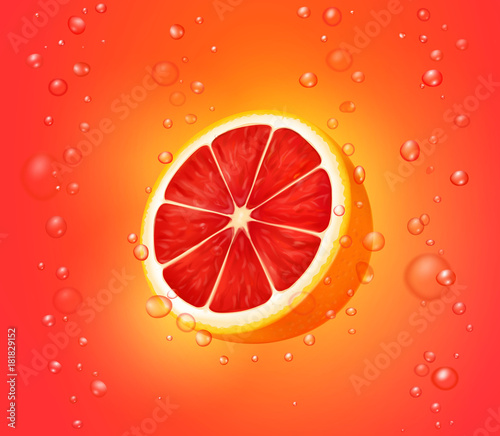 Grapefruit juice background.
