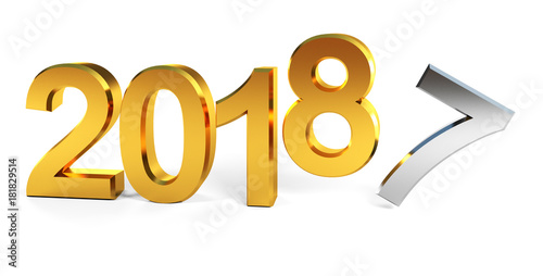 2018 happy new year 3d render