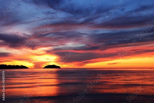 Scenic view of island during sunset at Chang island Thailand