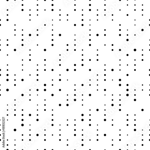 Vector seamless texture. Modern abstract background. Monochrome geometric pattern of points of different sizes