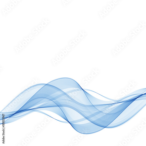 Abstract background with blue smooth color wave. Blue wavy lines