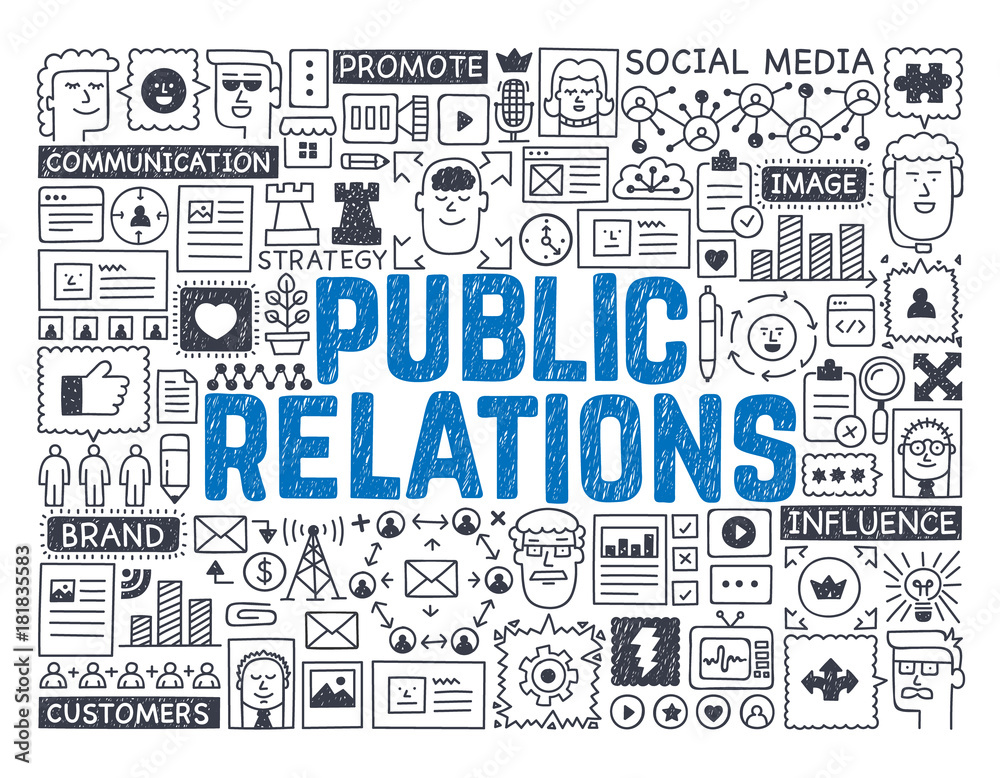 Public Relations - Hand drawn vector illustration