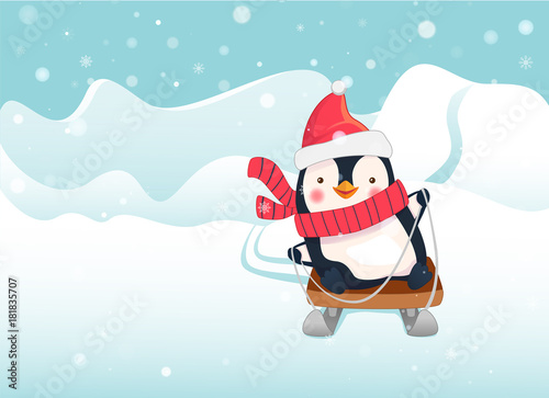 penguin on sled