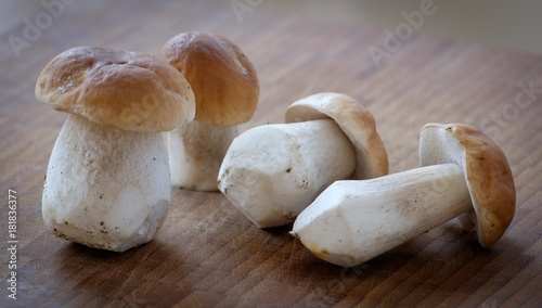 Cleaned boletus mushrooms