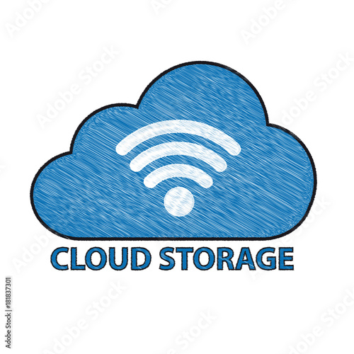 Cloud storage and wifi symbol