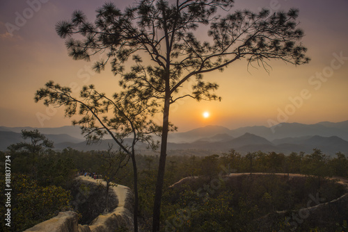 The beauty of the Pai Canyon at sunset. Pai, Mae Hong Son