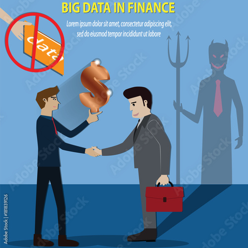 Big data concept, Do not use big data for analytics loaner,high risk - vector