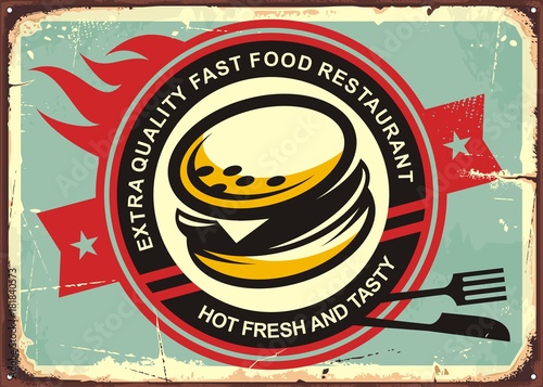 Burgers vintage tin sign