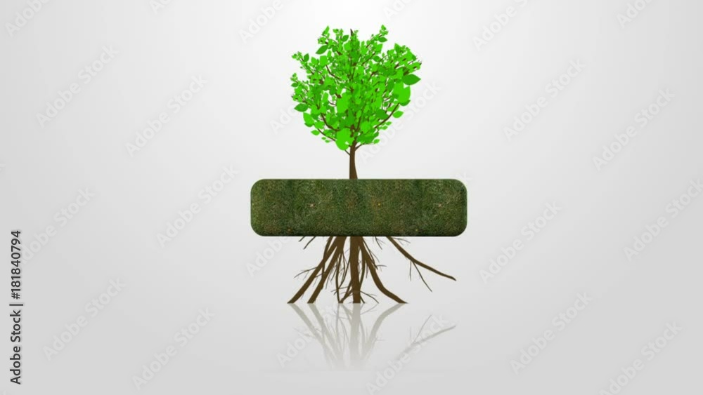 Grass Block Recycle Symbol Grow Tree. a greass block moves back and the recycle symbol indents and the block spins to grow a tree out of the grass