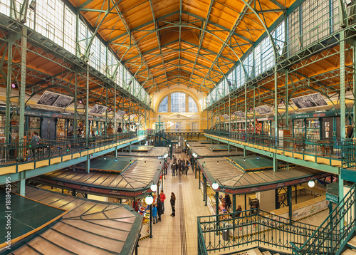 Photography Interior of Market Hall of Hold utca in Budapest, Hungary