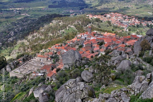 Monsato, Portugal. Portuguese historic village. Top view of the portuguese historic village of Monsanto.