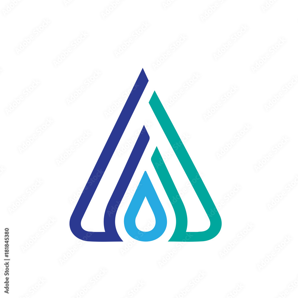 Letter M and water drop Stock Vector | Adobe Stock