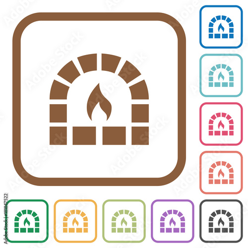 Stone oven simple icons