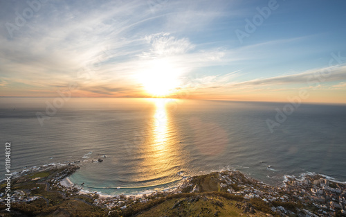 sunset at the lions head in cape town