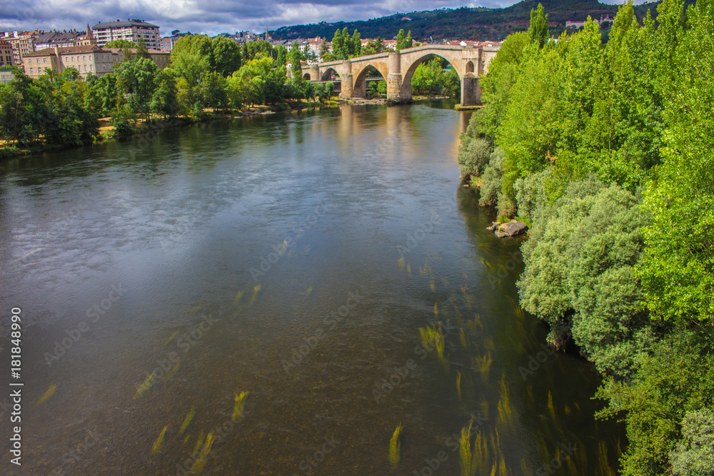 Bridge. River Minho. Ourense city, Galicia, Spain. Picture taken – 29 july 2017.